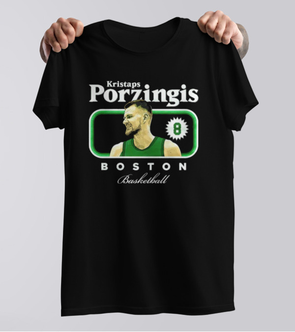 Kristaps Porzingis Boston Basketball Number 8 Cover T-Shirt