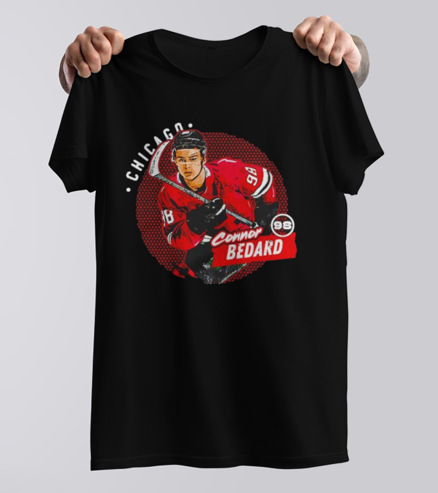 Connor Bedard Chicago 98 Hockey Player Red Dot T-Shirt