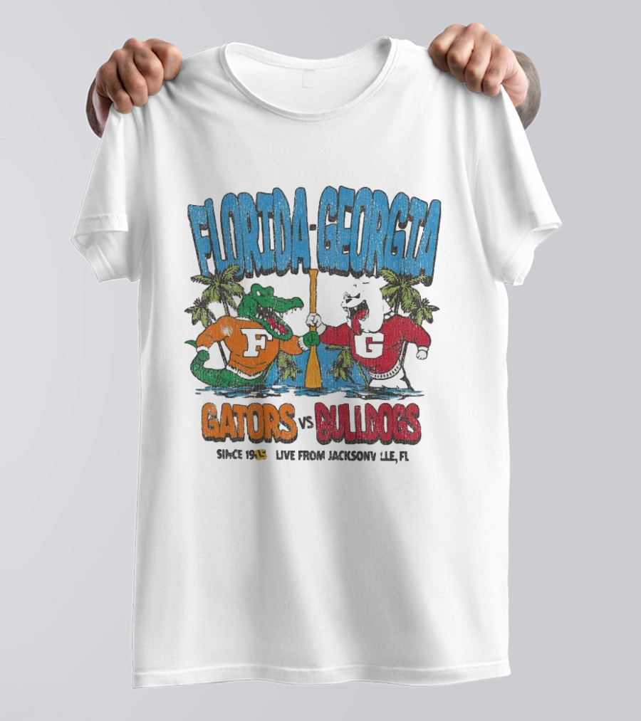 Florida Georgia Gators Vs. Bulldogs Since 1933 Live From Jacksonville FL T-Shirt