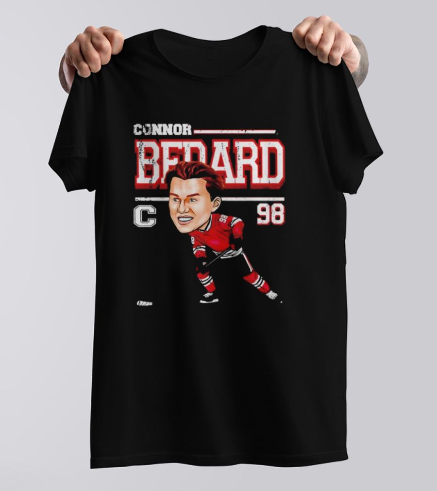 Connor Bedard Chicago Cartoon Hockey 98 T-Shirt