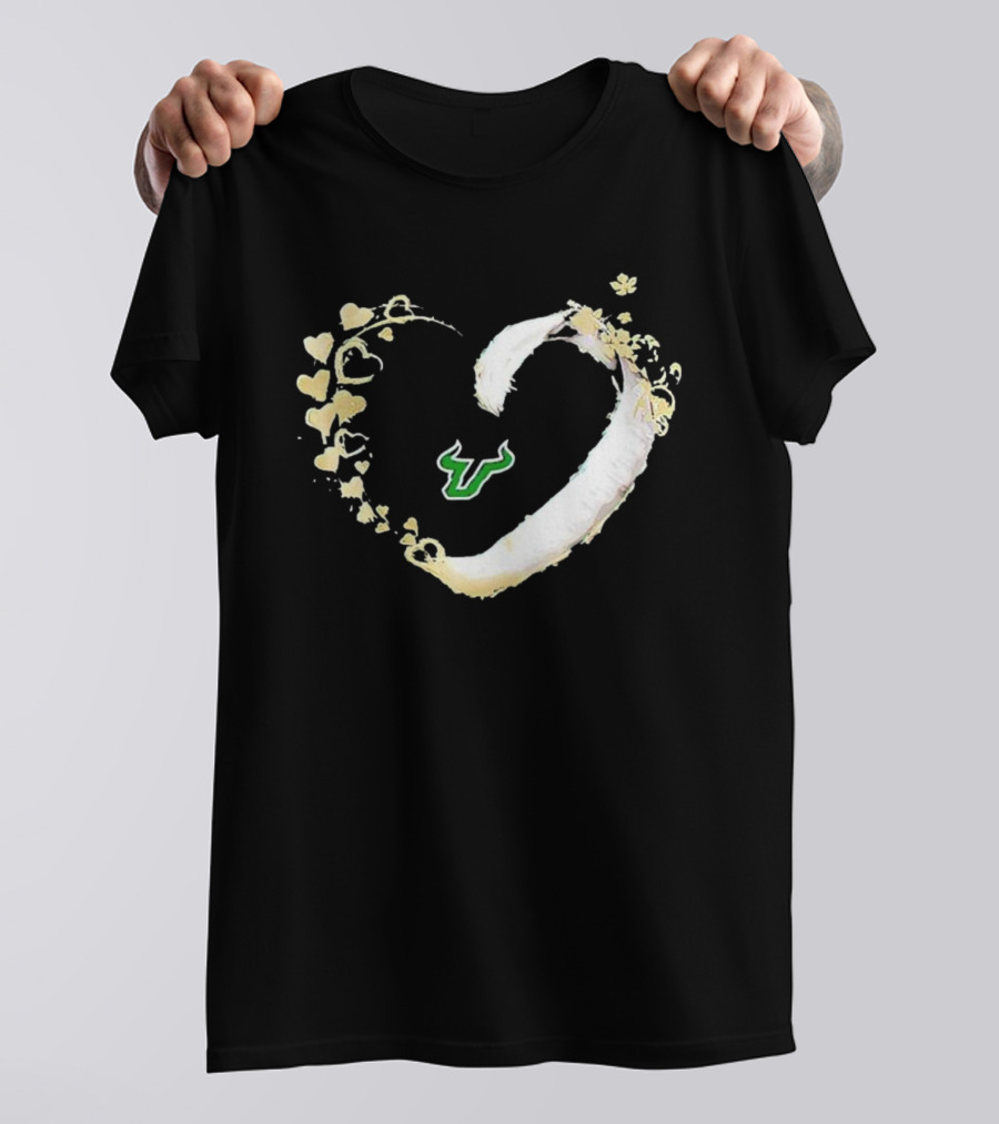 South Florida Bulls University Team Logo Heart T-Shirt