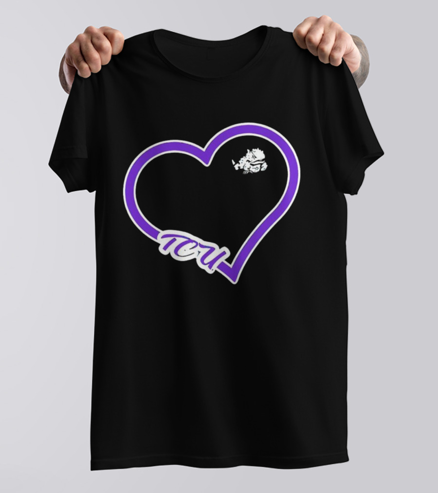 TCU Horned Frogs Purple Heart Outline T-Shirt