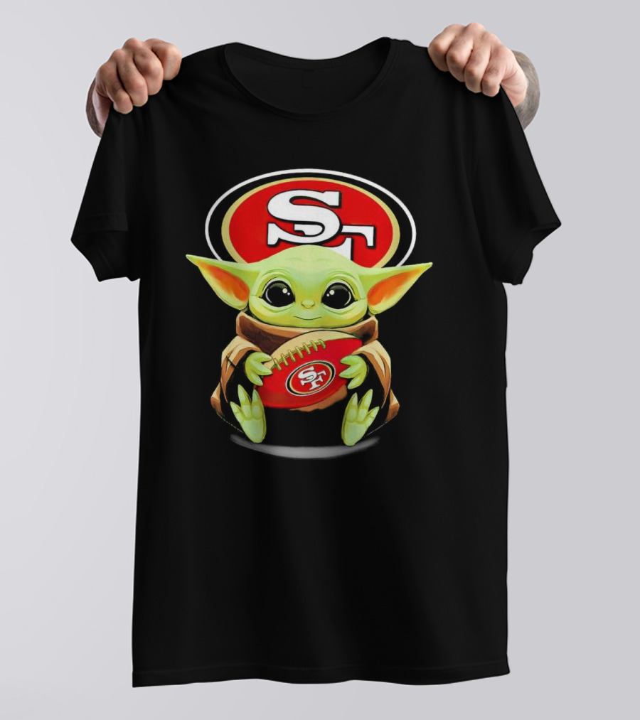 San Francisco 49ers Baby Yoda Football Fan T-Shirt
