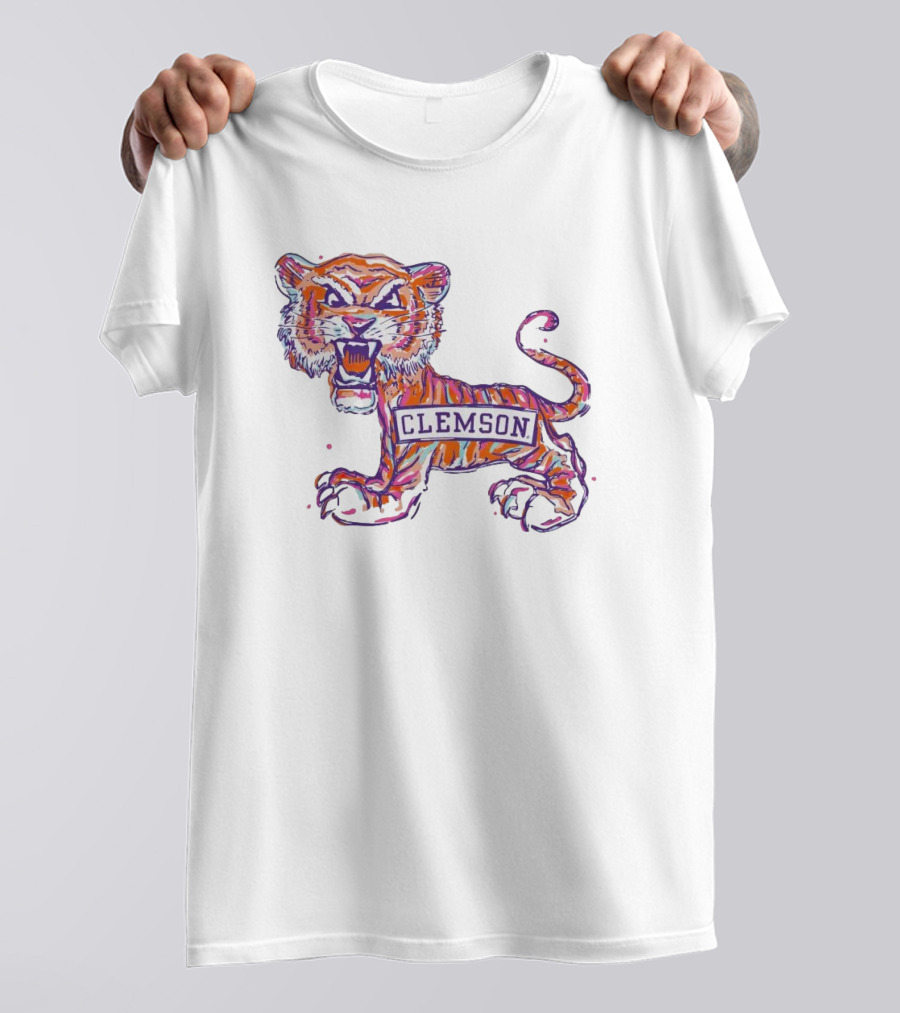 Clemson Tigers Fierce Painted Mascot T-Shirt