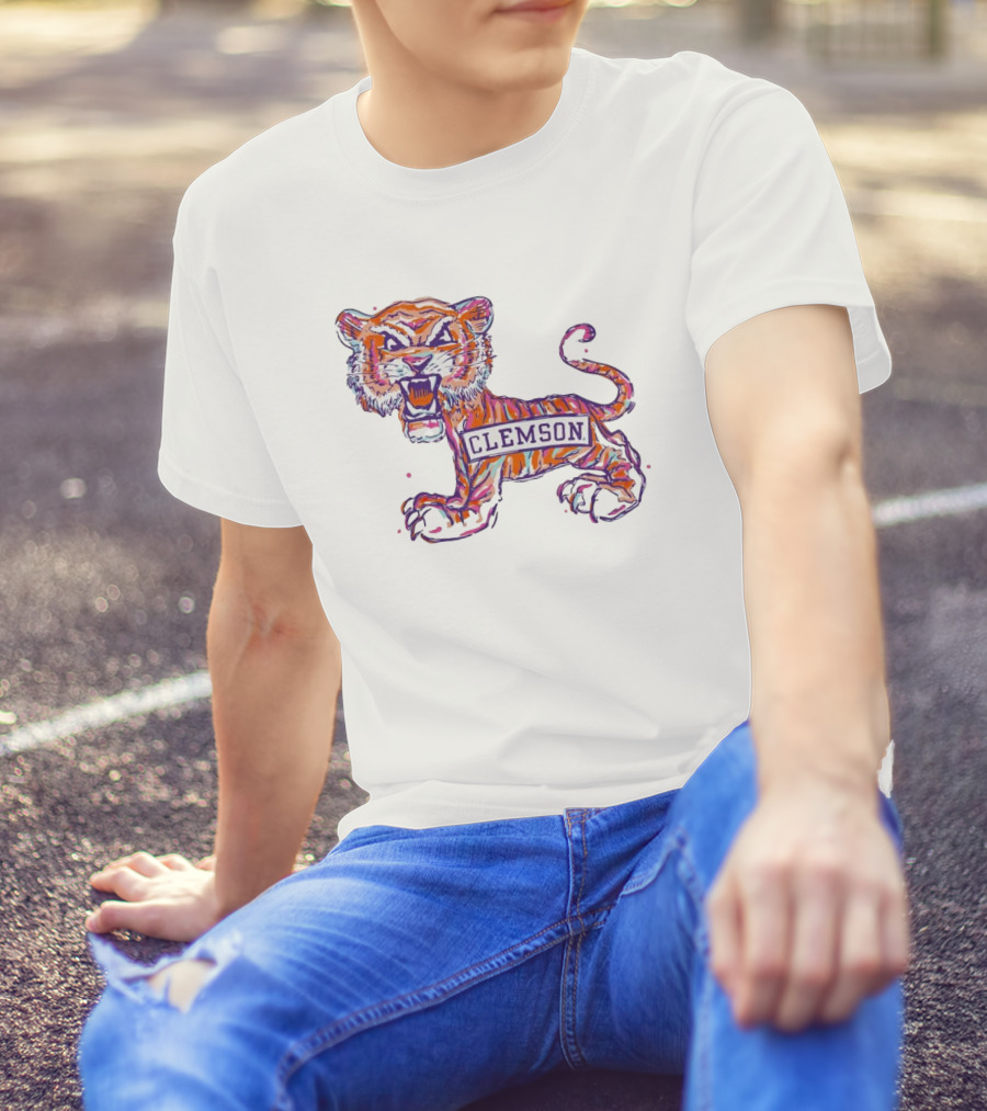 Clemson Tigers Fierce Painted Mascot T-Shirt