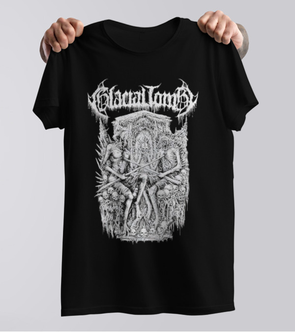 Glacial Tomb Skeletal Throne Of Skulls And Bones T-Shirt