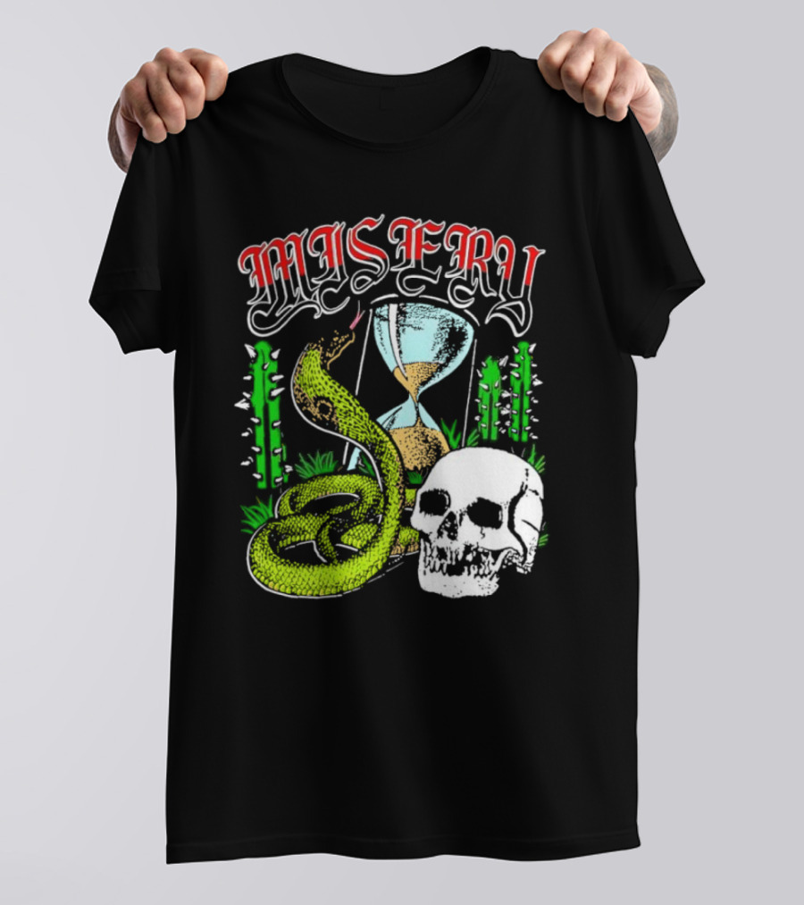 Misery Snake Skull Hourglass Cactus T-Shirt