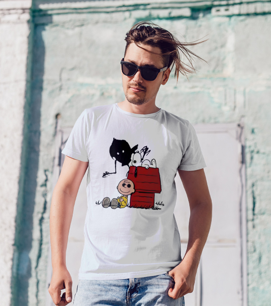 Charlie Brown Snoopy Woodstock Shadow Doghouse T-Shirt