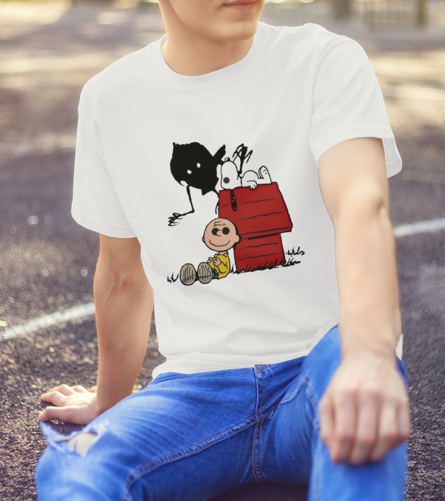 Charlie Brown Snoopy Woodstock Shadow Doghouse T-Shirt