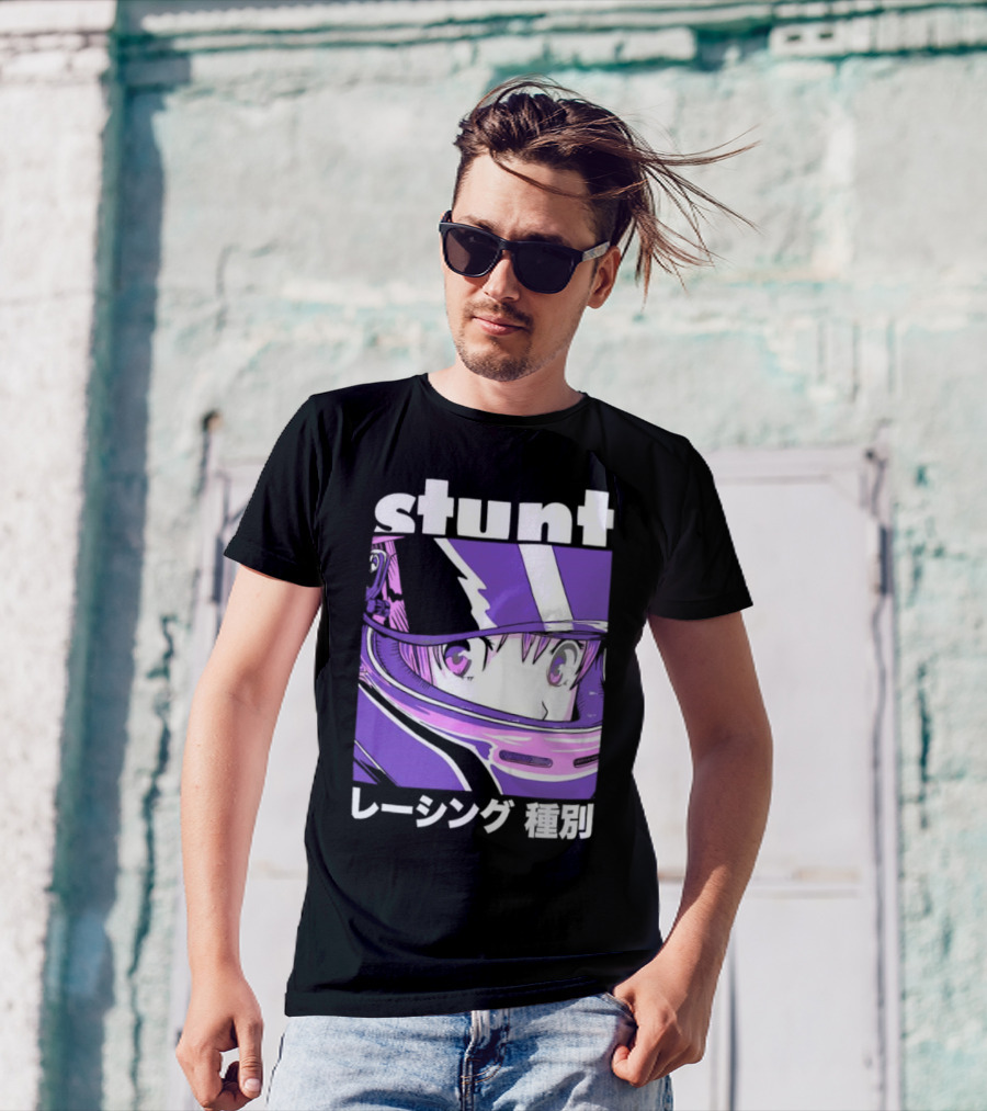 Stunt Anime Style Racing Helmet T-Shirt