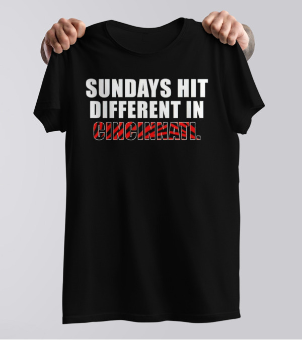 Sundays Hit Different In Cincinnati Bengals Stripes T-Shirt