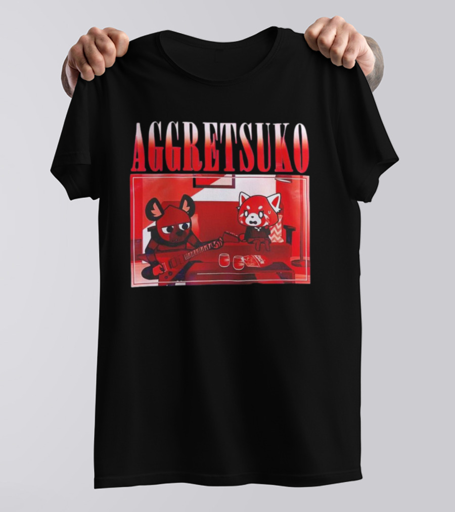 Aggretsuko Haida Couch Red Panda Rock Guitar Scene T-Shirt