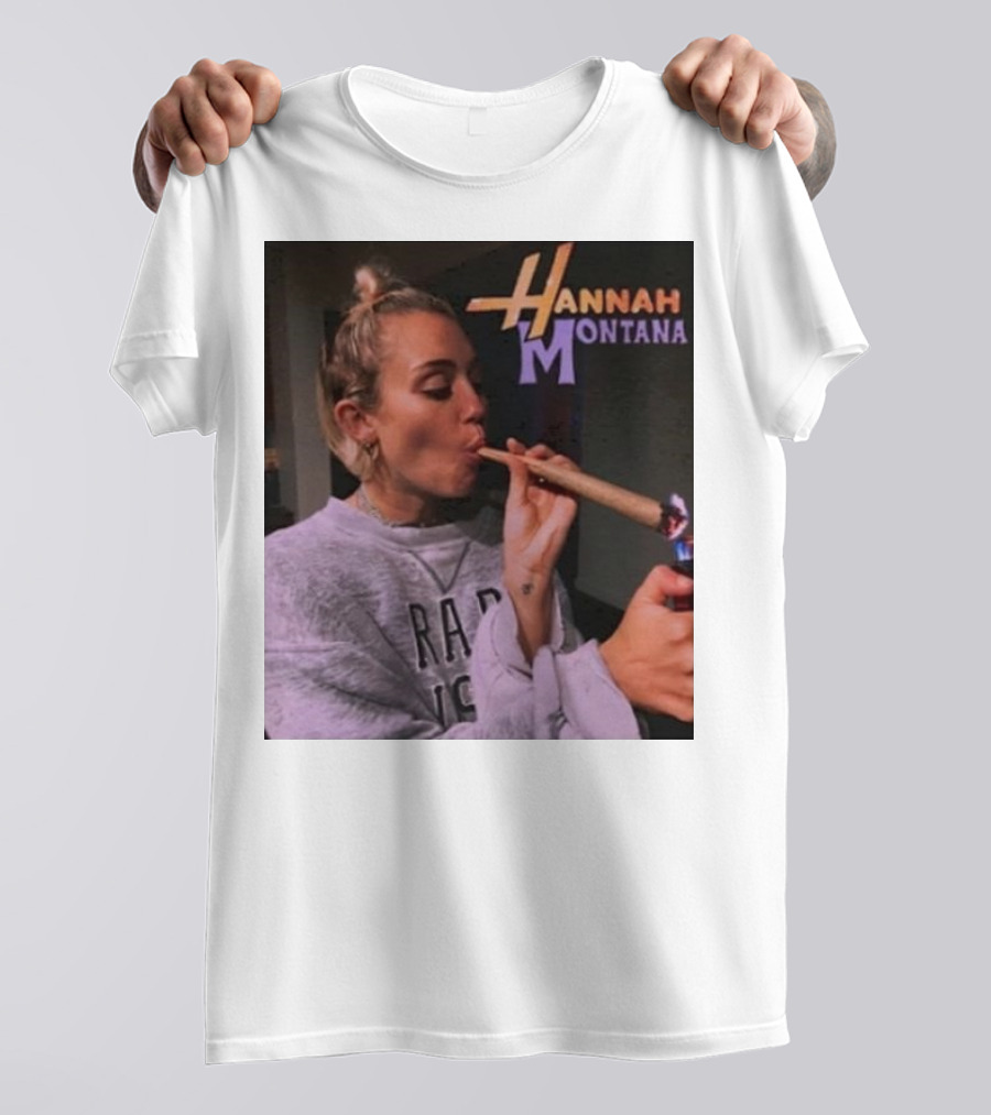Disney Hannah Montana Smoking Weed Blunt T-Shirt