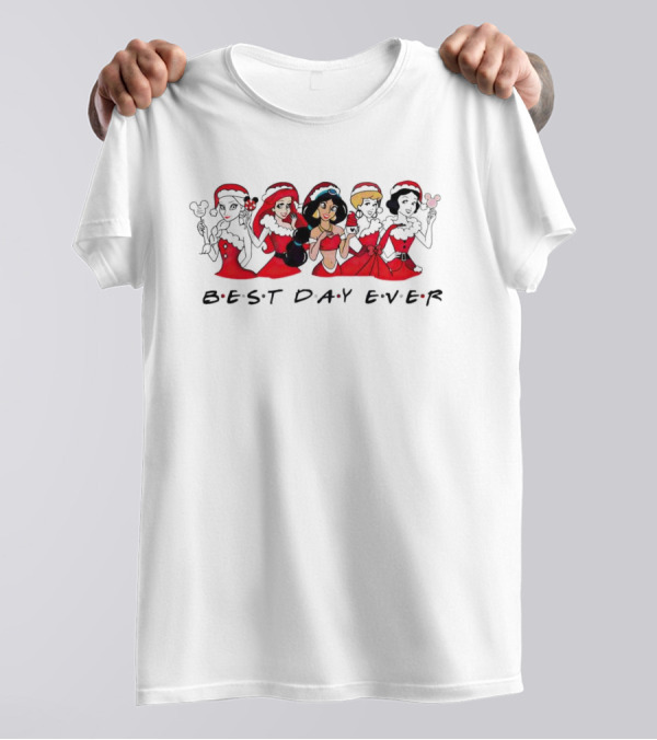 Disney Princess Friends Best Day Ever Christmas T-Shirt