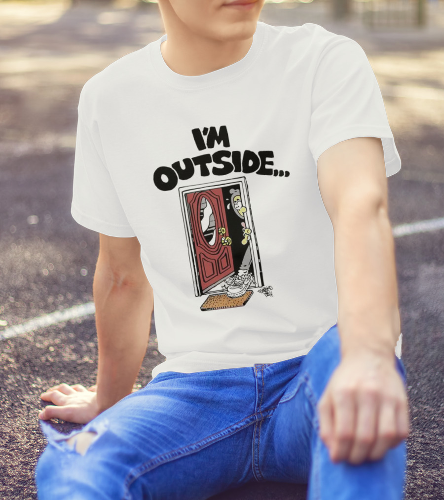 Frko I'm Outside Grim Reaper Door Comic T-Shirt