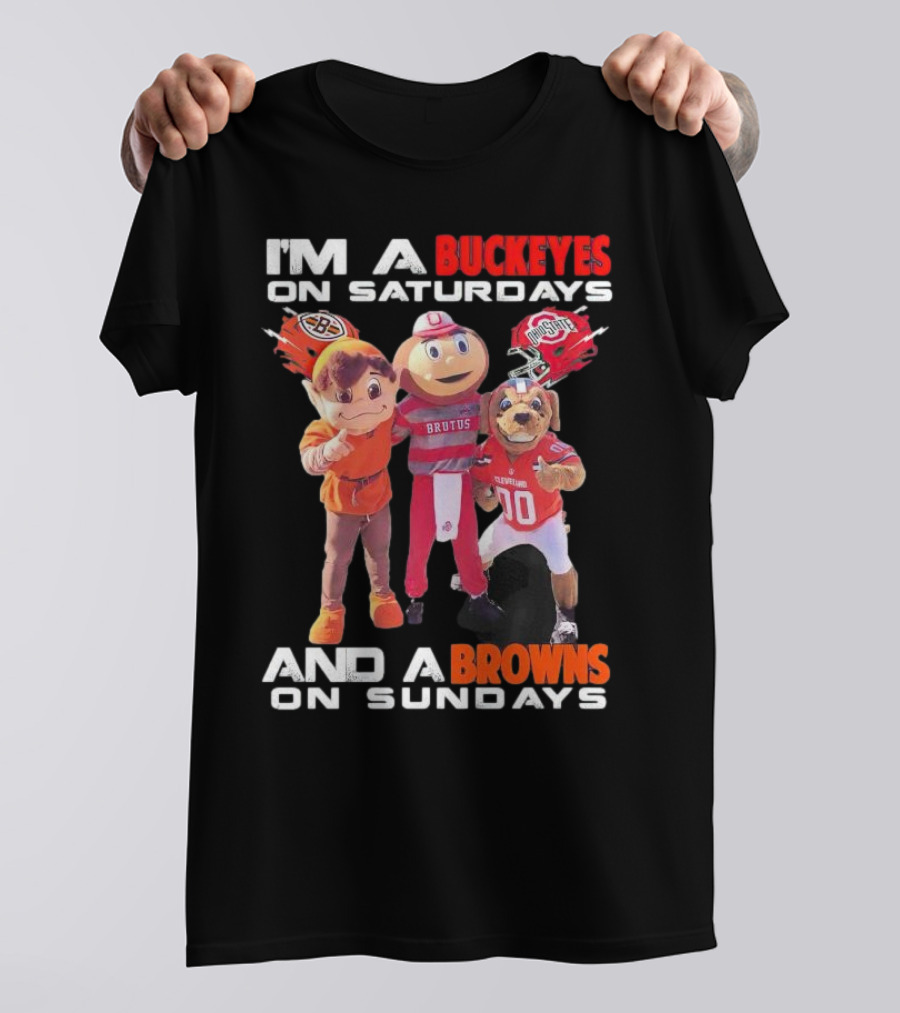 Buckeyes Brutus Saturdays Browns Sundays Mascots T-Shirt