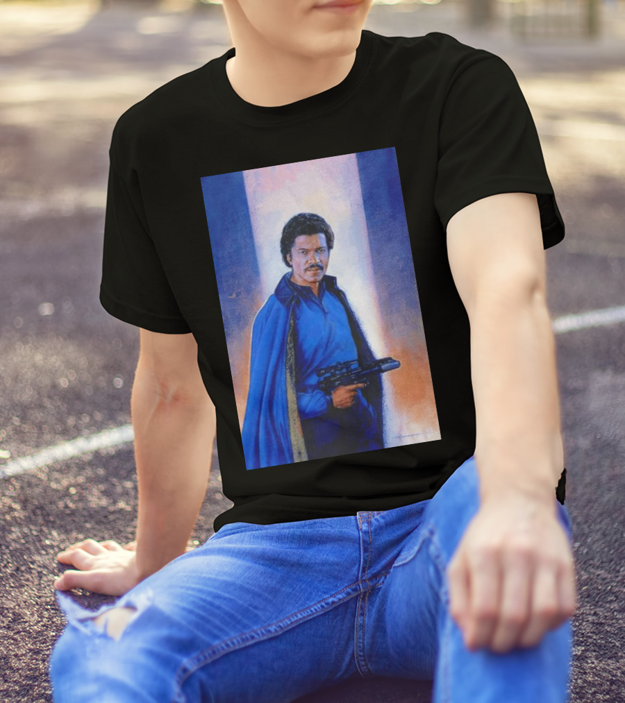 Lando Calrissian Holding Blaster Star Wars Character T-Shirt