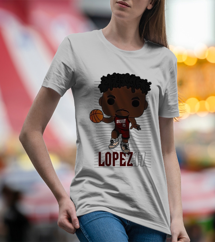 Lopez 17 Basketball Chibi Dribble T-Shirt