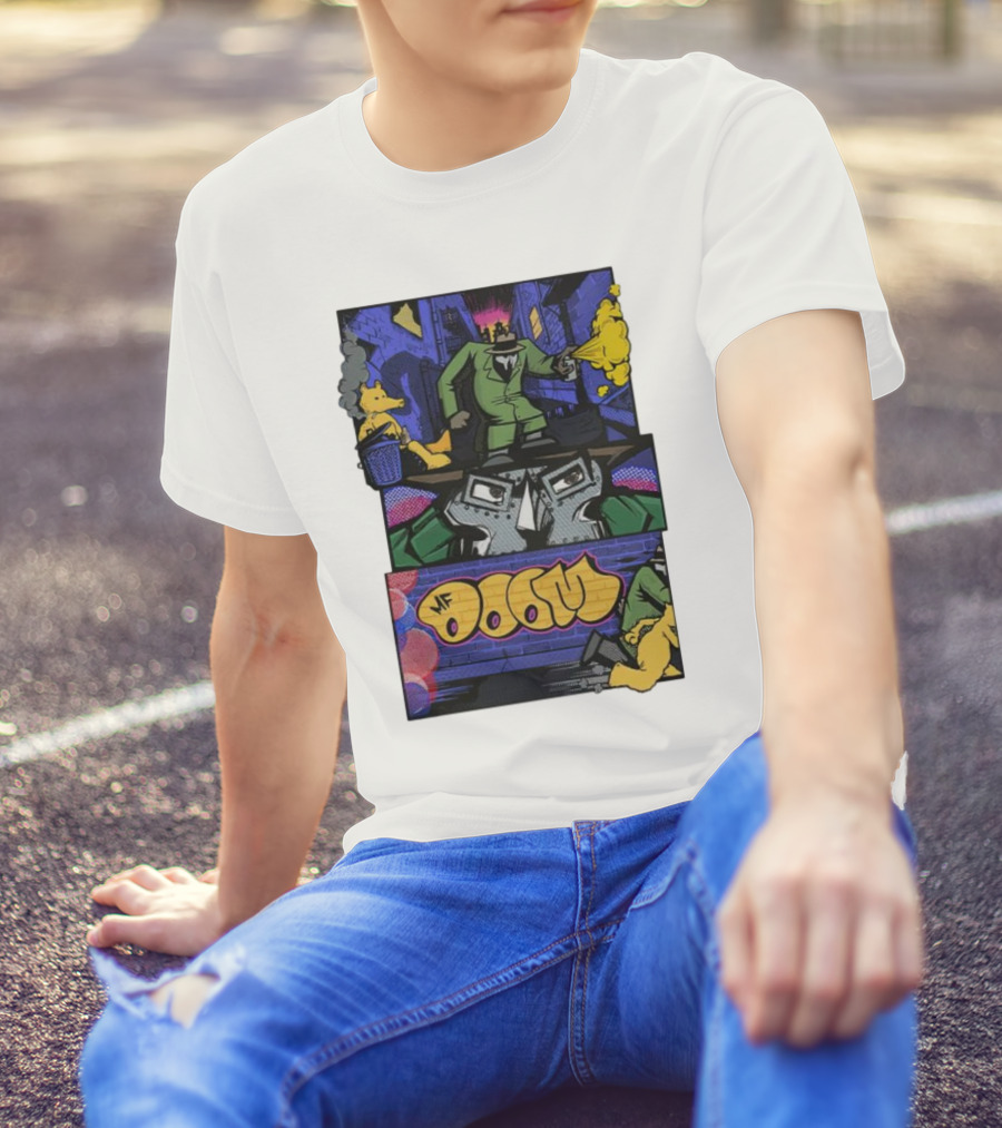MF Doom Graffiti Comic Street Scene T-Shirt