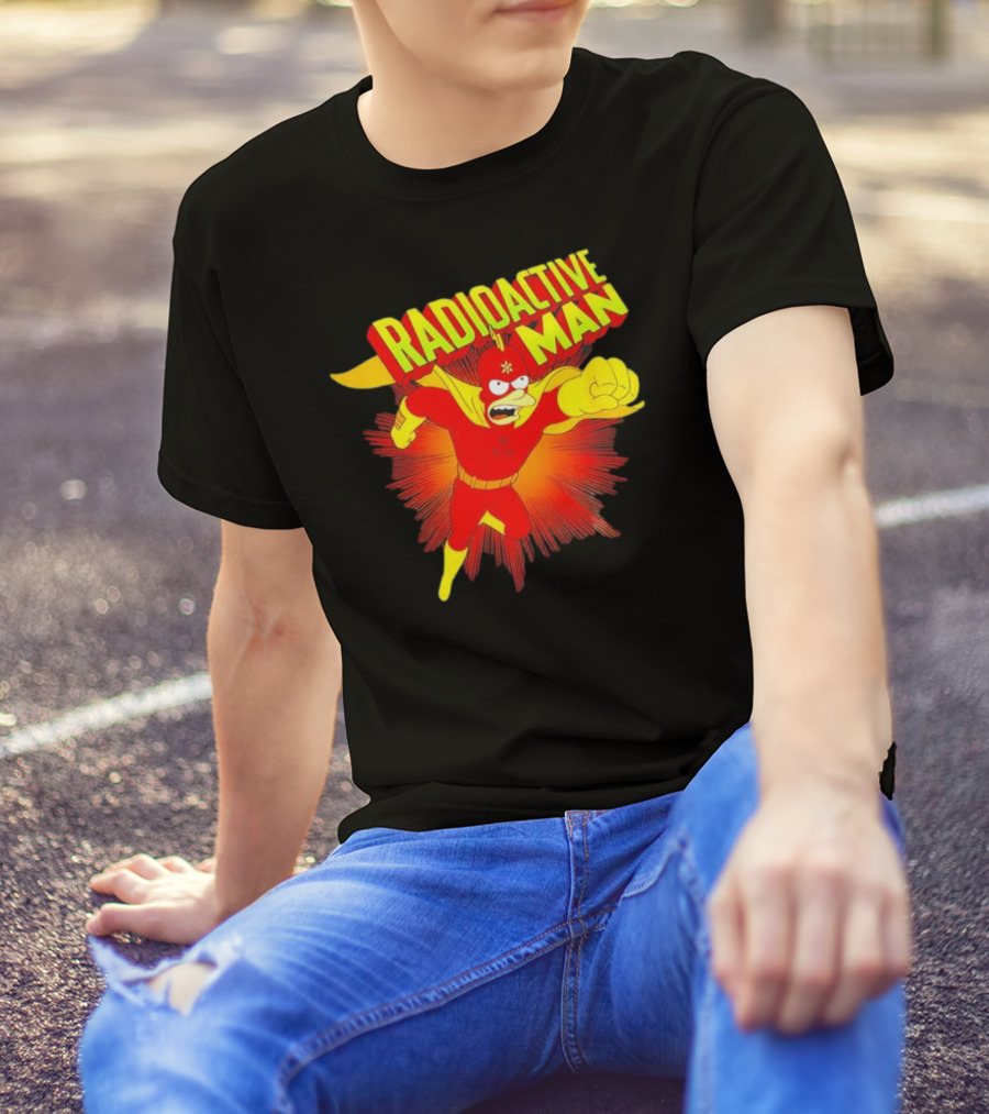 The Simpsons Radioactive Man Superhero Burst Action T-Shirt