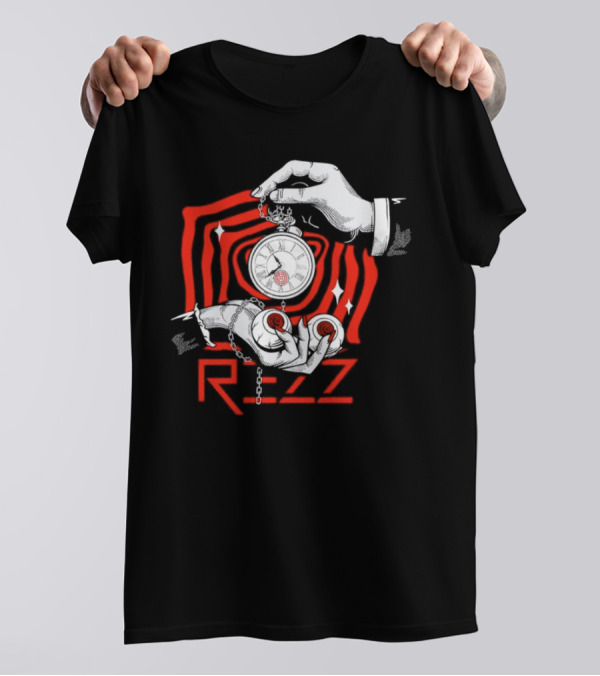 Rezz Hypnotic Timepiece Artwork With Pocket Watch And Optical Illusion T-Shirt