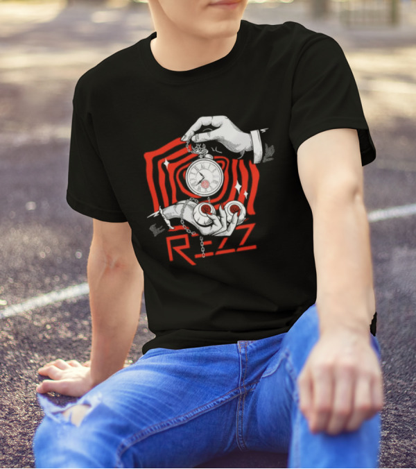 Rezz Hypnotic Timepiece Artwork With Pocket Watch And Optical Illusion T-Shirt