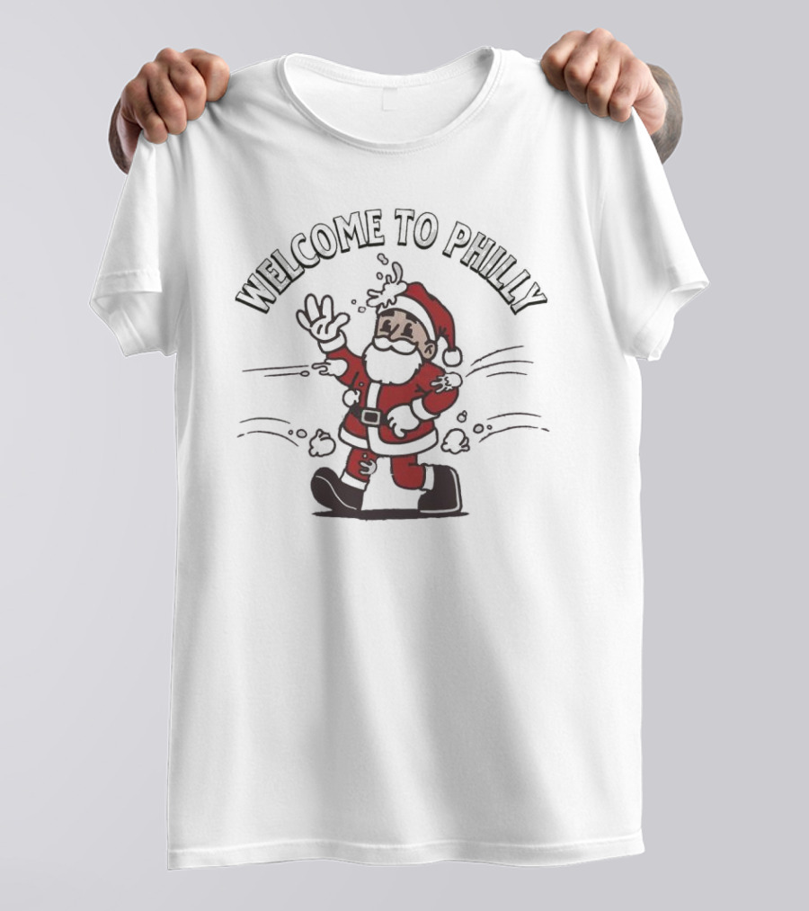 Welcome To Philly Santa Eagles Franklin Field T-Shirt