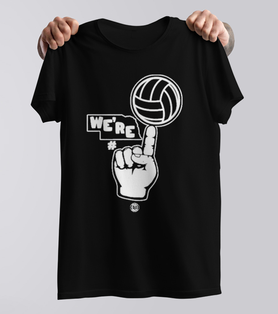We're Number One Volleyball Finger Pointing T-Shirt