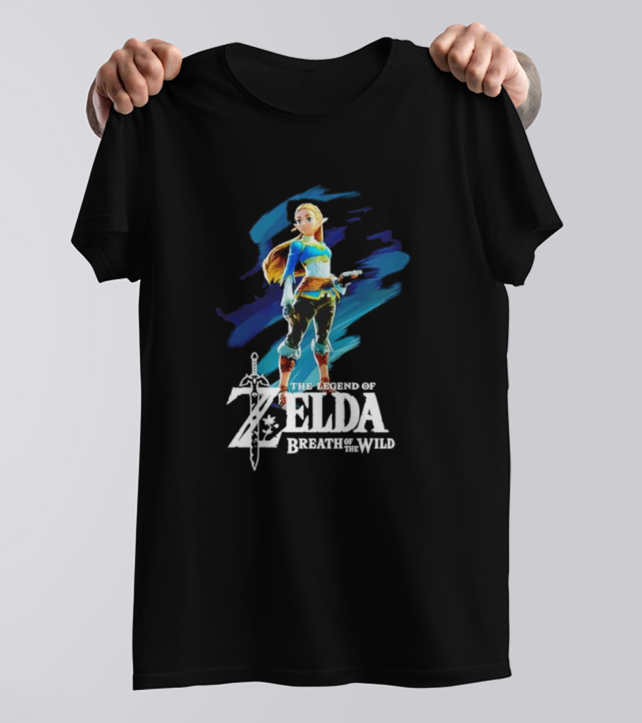 The Legend Of Zelda: Breath Of The Wild Princess Character With Master Sword T-Shirt