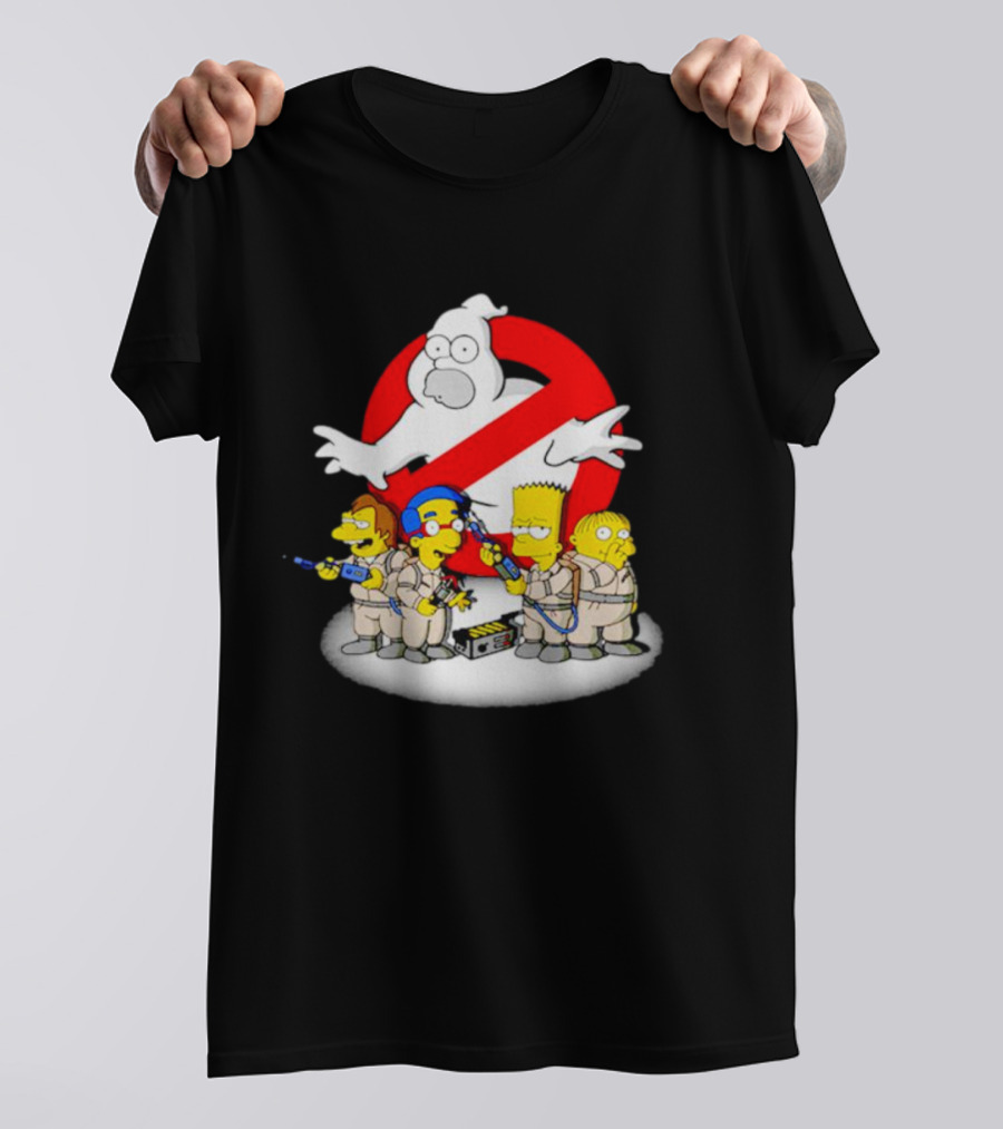 The Simpsons Bart And Friends Ghostbusters Crossover Homer No-Ghost T-Shirt