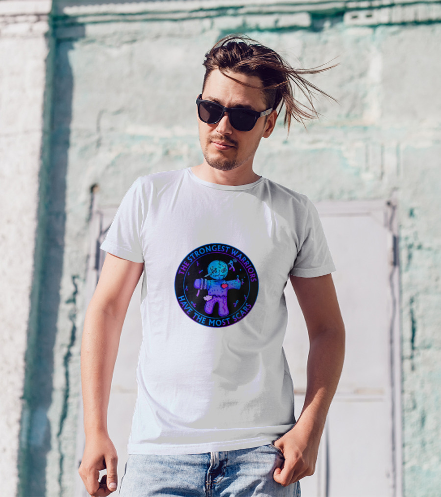 The Strongest Warriors Have The Most Scars Glowing Voodoo Doll T-Shirt