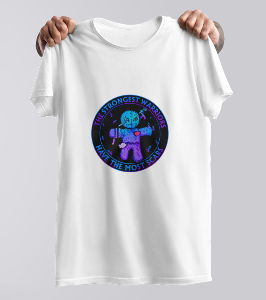 The Strongest Warriors Have The Most Scars Glowing Voodoo Doll T-Shirt