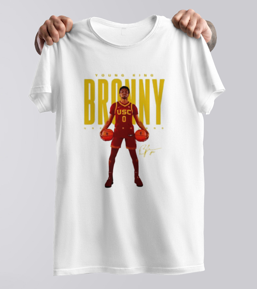 Young King Bronny James USC Trojans 0 Signature T-Shirt