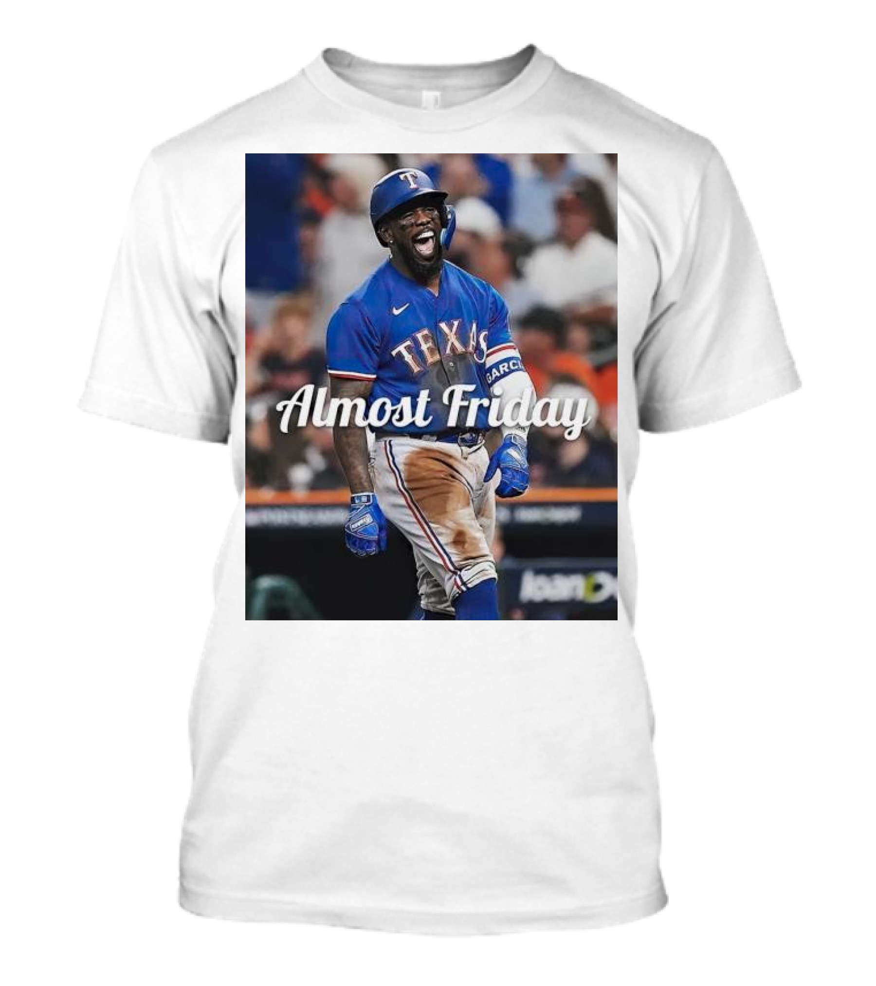 Almost Friday El Bomb Adolis García Texas Rangers MVP Showing T-Shirt