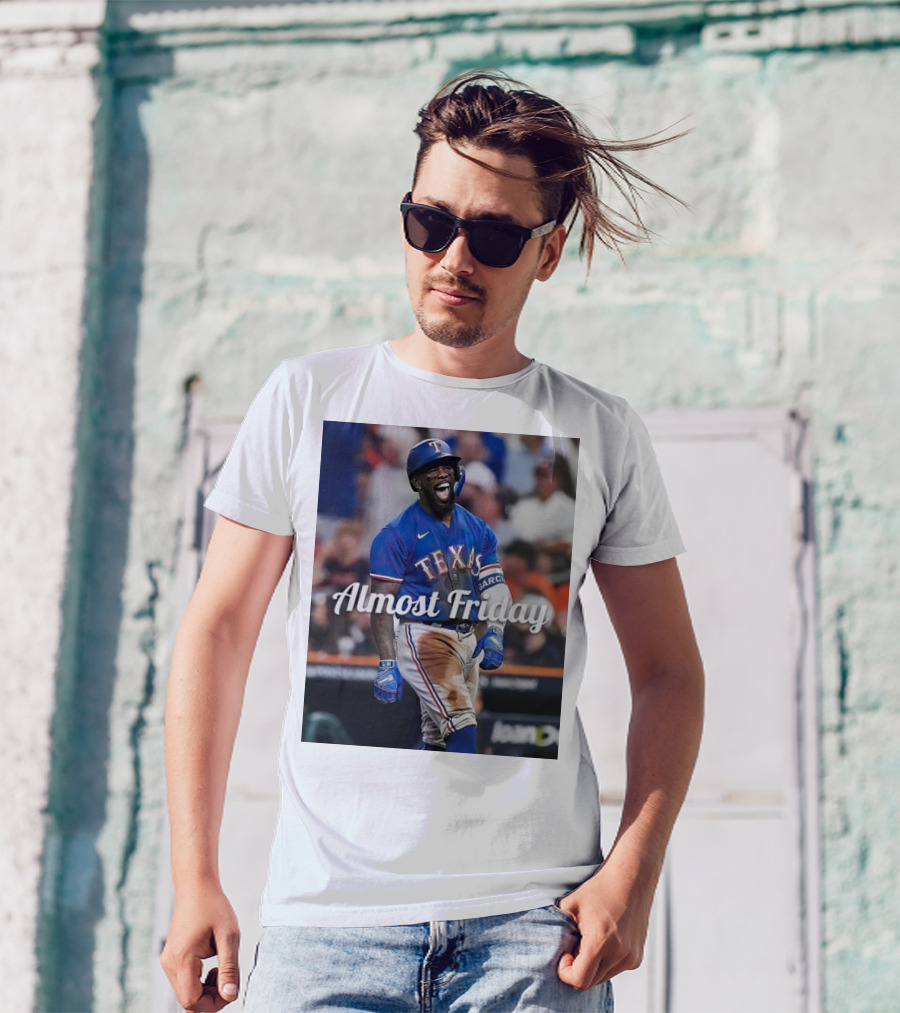 Almost Friday El Bomb Adolis García Texas Rangers MVP Showing T-Shirt