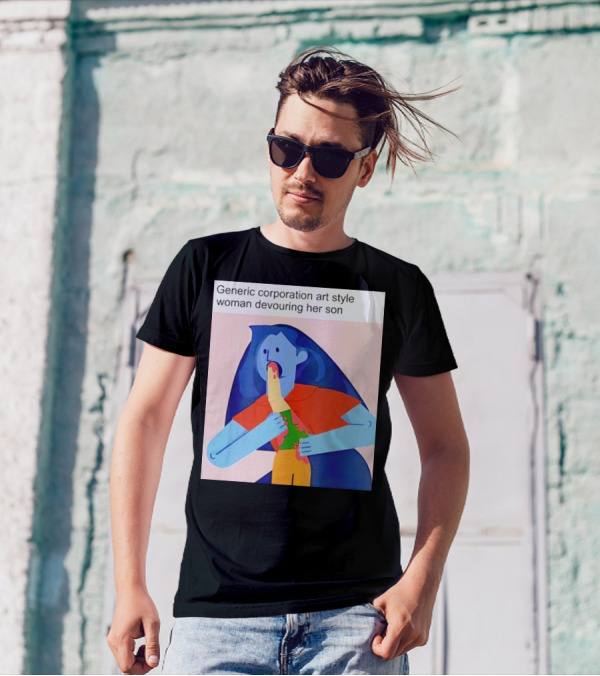 Generic Corporation Art Style Woman Devouring Her Son T-Shirt
