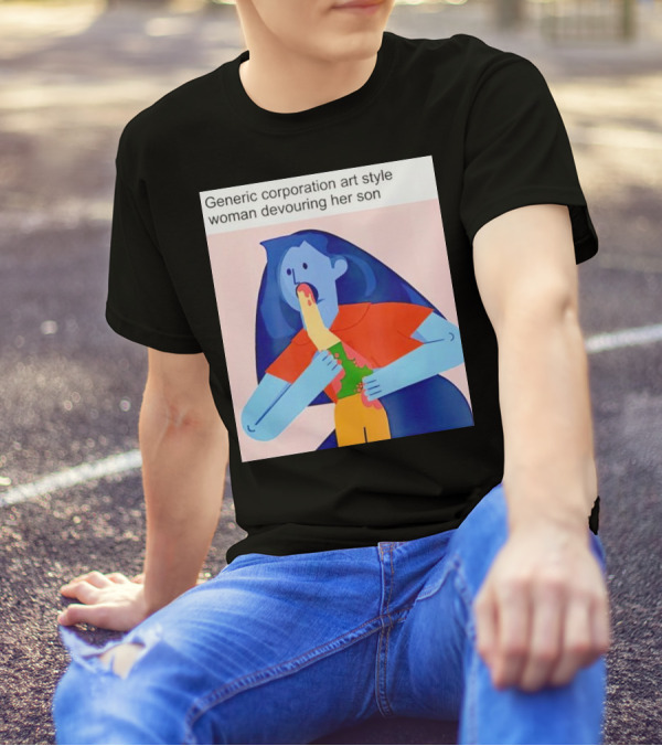 Generic Corporation Art Style Woman Devouring Her Son T-Shirt