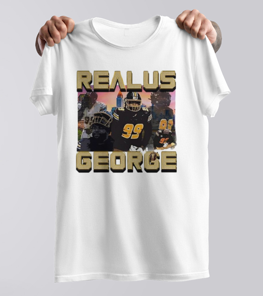 Realus George 99 Football Player Urban Skyline T-Shirt