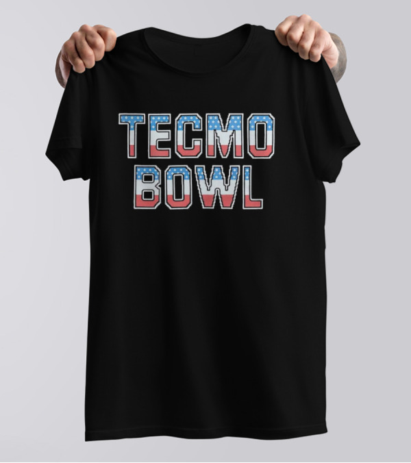 Tecmo Bowl USA Flag Pixel T-Shirt