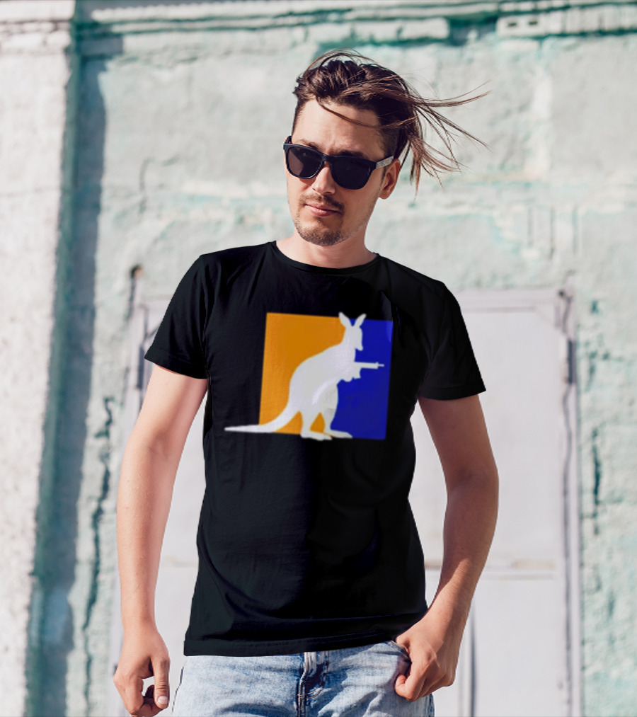 Thunder Down Under Kangaroo With Gun Australia T-Shirt
