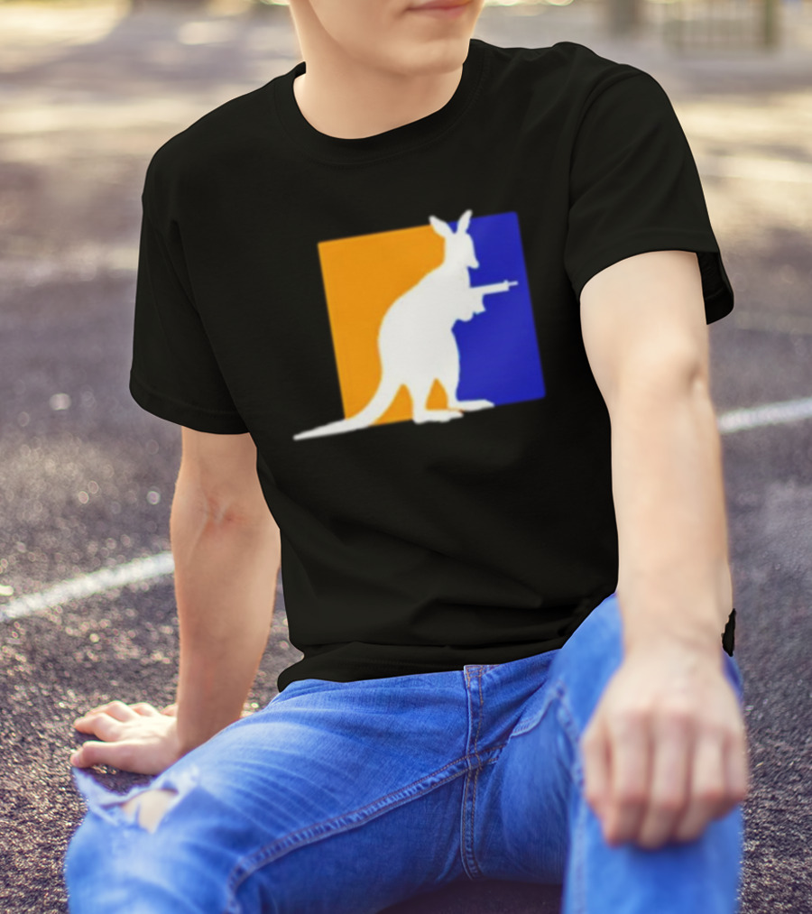 Thunder Down Under Kangaroo With Gun Australia T-Shirt