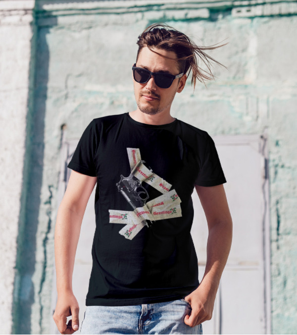 Yippie Ki Yay Seasons Greetings Gun Holiday Humorous Reference T-Shirt