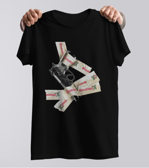 Yippie Ki Yay Seasons Greetings Gun Holiday Humorous Reference T-Shirt