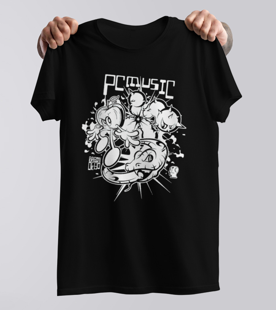 Brain Dead X PC Music Vintage Cartoon Snake And Vegetable Characters T-Shirt