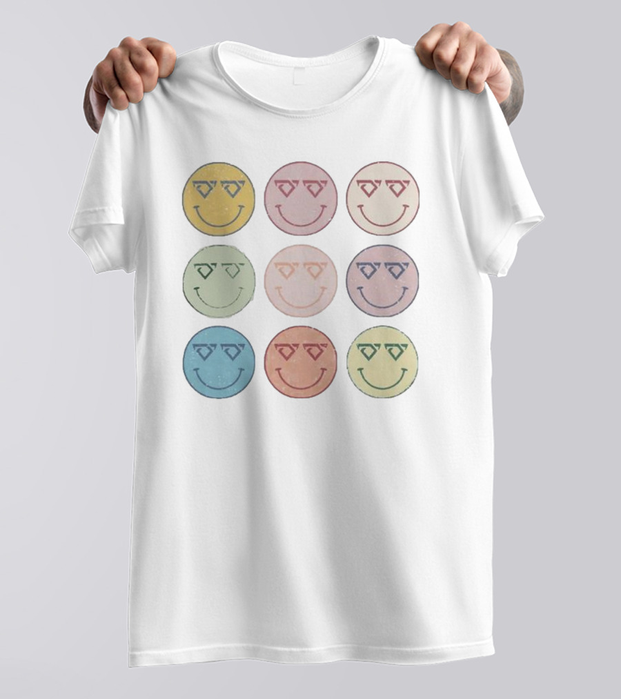 Cody Johnson Cojo Multiple Colorful Smiley Faces T-Shirt