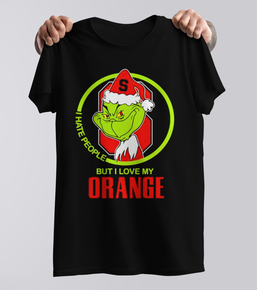 Grinch I Hate People But I Love My Syracuse Orange Christmas T-Shirt