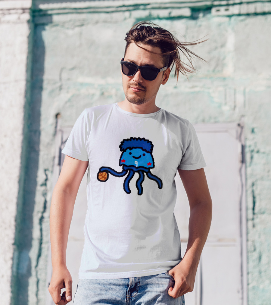 Kelly Oubre Jr Cartoon Jellyfish Basketball Star T-Shirt