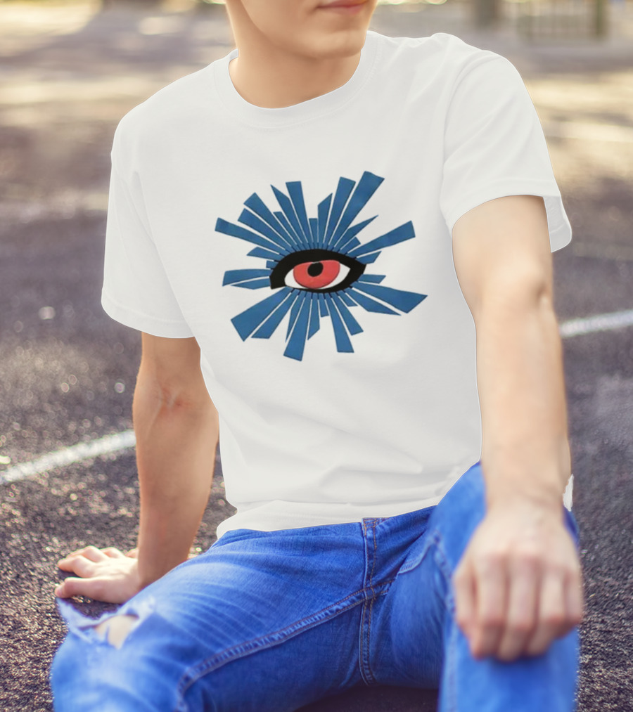 House Of Errors Eye Design With Radiant Blue And Red Iconic Elements T-Shirt