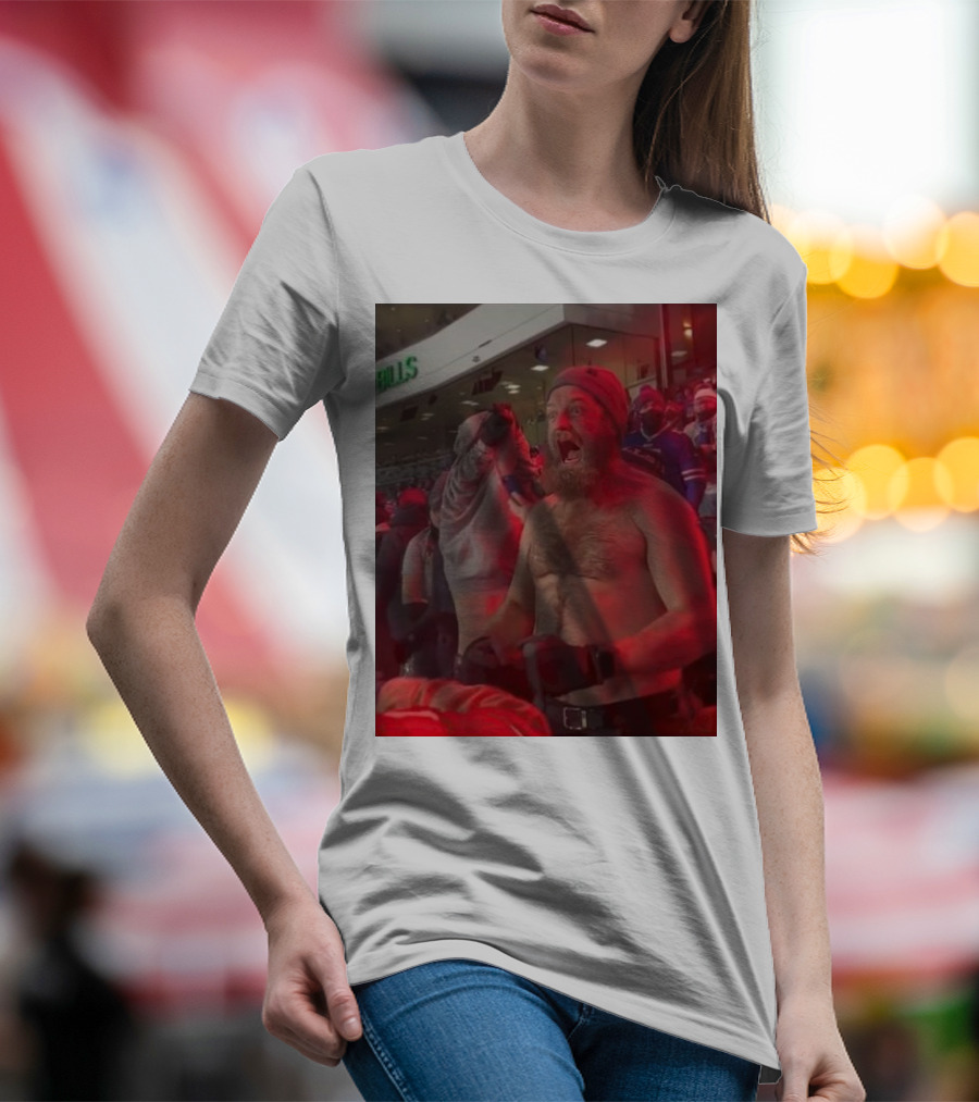 Buffalo Bills Shirtless Fan Game Day Excitement Ryan Fitzpatrick Scream T-Shirt