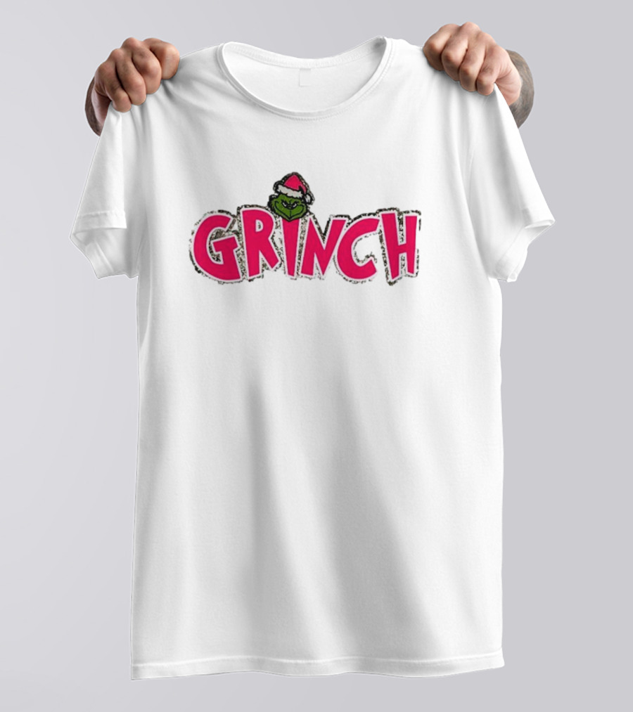 Grinch Pink Southern Shack Santa Hat T-Shirt